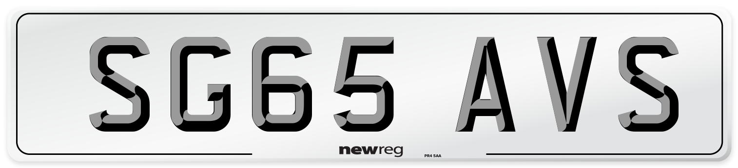 SG65 AVS Number Plate from New Reg